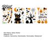 Halloween Window Stickers 4 Sheets Electrostatic Glass Stickers Cartoon Pumpkins Castle Bats Decals PVC Waterproof Static Clings for Windows