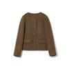 Sheep Wool Double-sided Woolen Coat Small Coat Single-breasted Short Round Neck Temperament Coat Women