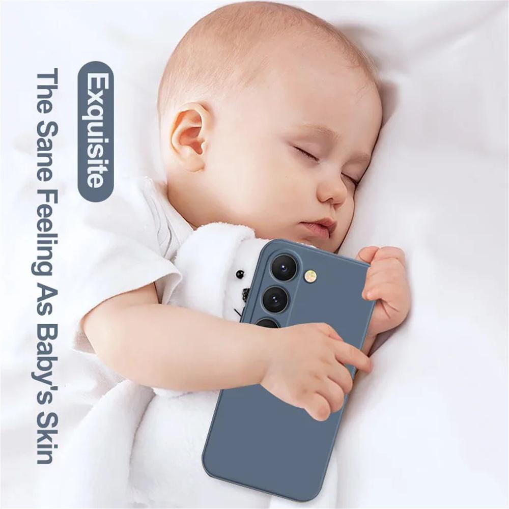 Colorful Liquid Silicone Case For S22 S23 S24 FE Plus Samsung Galaxy S25 S24 S23 S22 UItra Bracket Phone Cover
