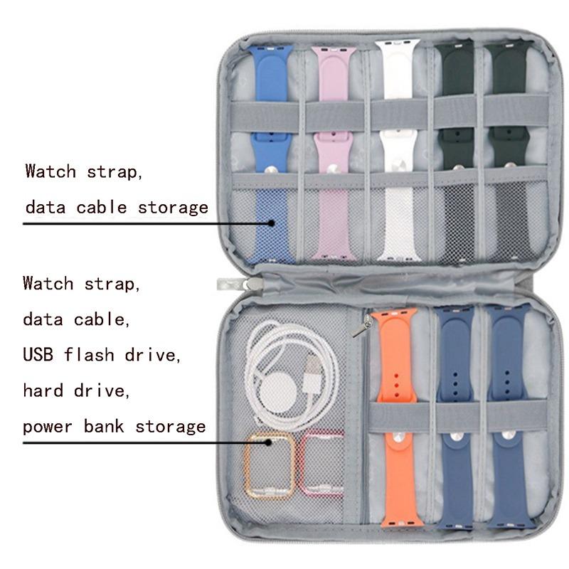 Watchband Box For Apple Watch Strap Case Data Cable Travel Smart Watch Wriststrap Storage Bag Box Watches Organizer