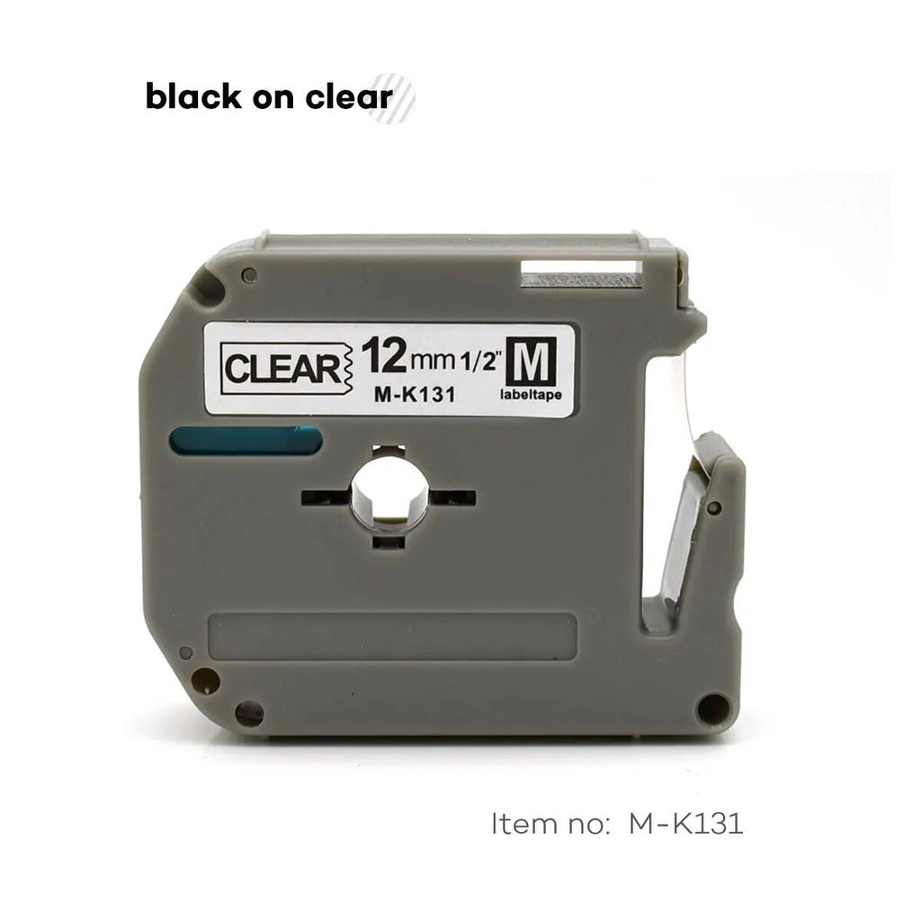 5Packs 12MM Black On Clear MK131 Ribbon Compatible Brother Label Tape MK 131 M-K131 M131 for Brother P Touch Printer PT-65 PT-70