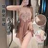 Ice Suspender Nightgown Sexy Sex Pajamas Women's Bed Hot Teasing Perspective Seduction Lace Suspender Underwear