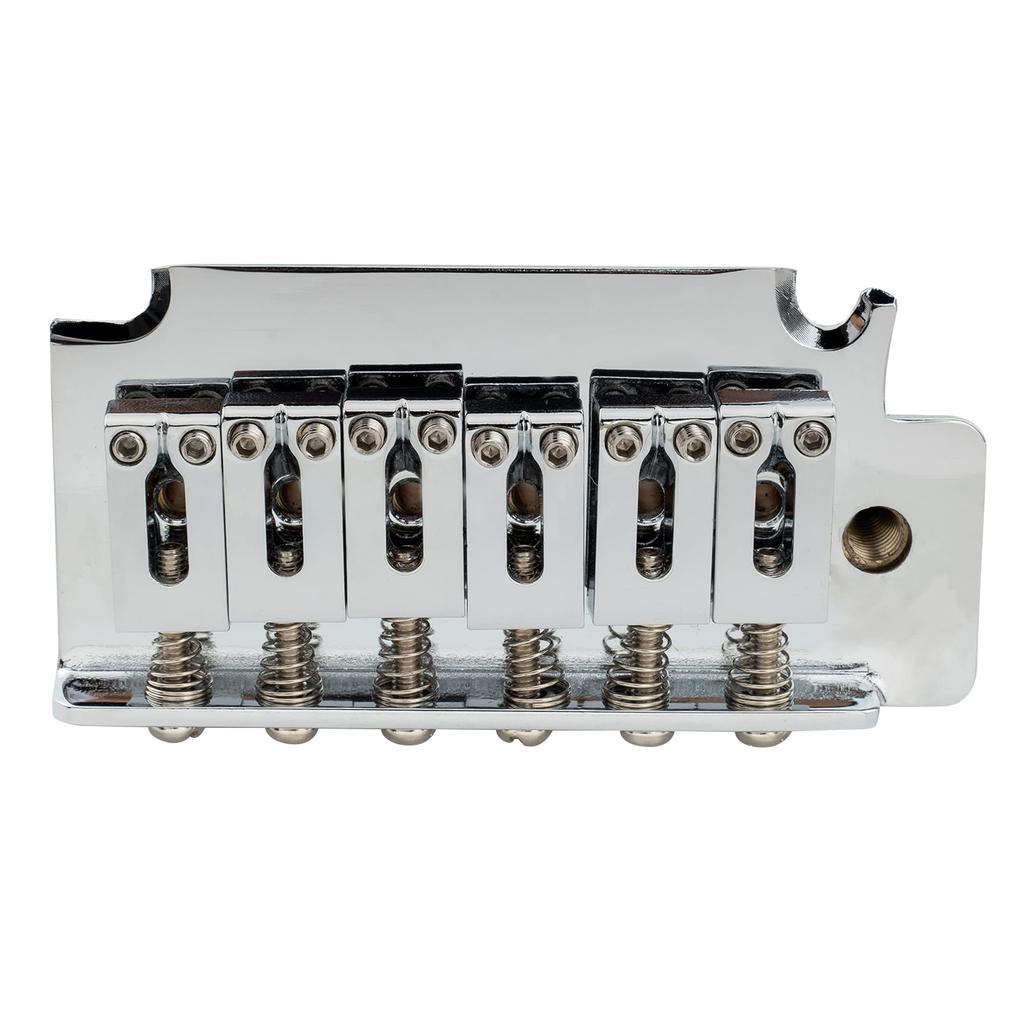 Musiclily Pro Modern 2 Point Tremolo Unit Bridge 40mm Solid Brass Block for Squier Strat Electric Chrome 10.5mm Guitar,