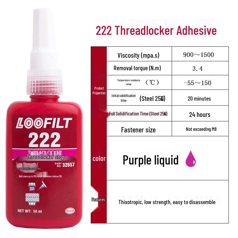 243 High-Temperature Threadlocker: Medium-High Strength Metal Anaerobic Sealant Adhesive for Anti-Loosening Screw Fastening