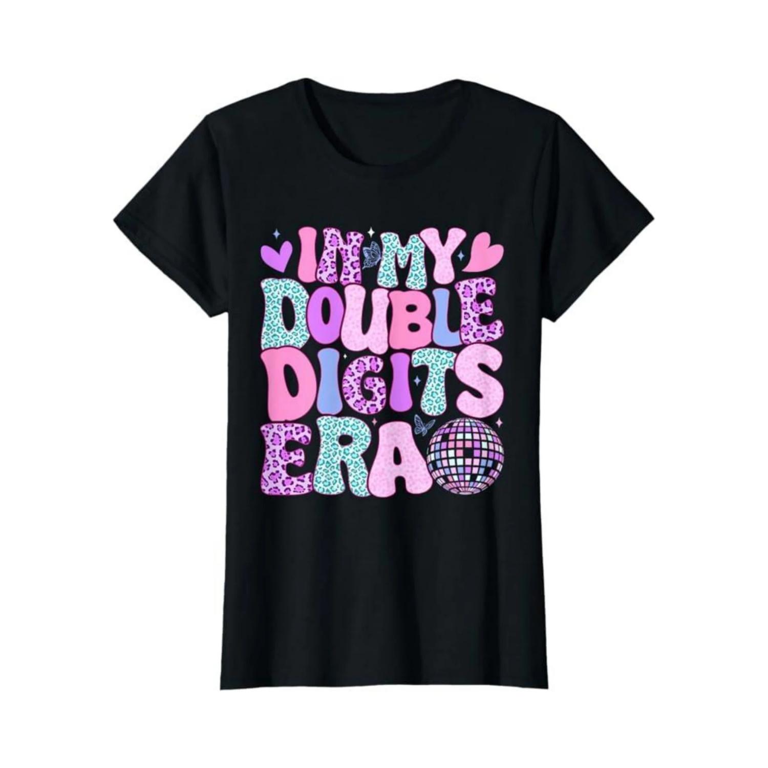 В Эру Двузначных Цифр Ретро 10-летняя Девочка на 10-й День Рождения Женская Футболка с Круглым Вырезом Новинка Тренд Мода 100% Хлопок 01232 S