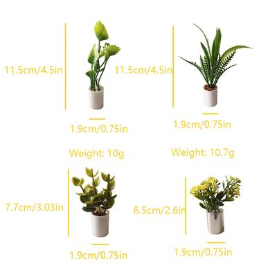 1:12 Dollhouse Miniature Potted Plant Green Leaves Pot Bonsai Garden Home Decor
