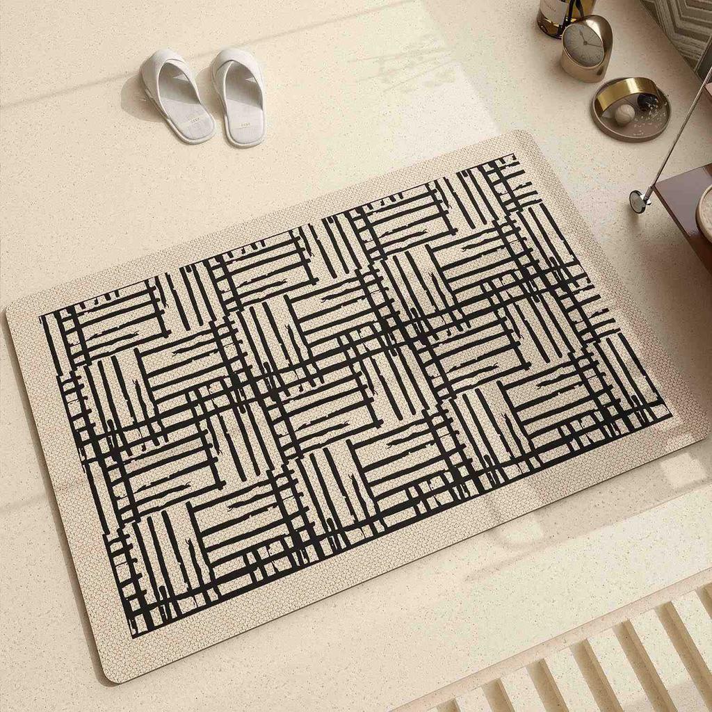 Tappetino per Pavimenti Francese, Asciugatura Rapida, Resistente allo Sporco e Facile da Pulire, Tappetino per Pavimenti del Bagno, Tappetino Antiscivolo e Resistente all'Usura per Pavimenti del Bagno