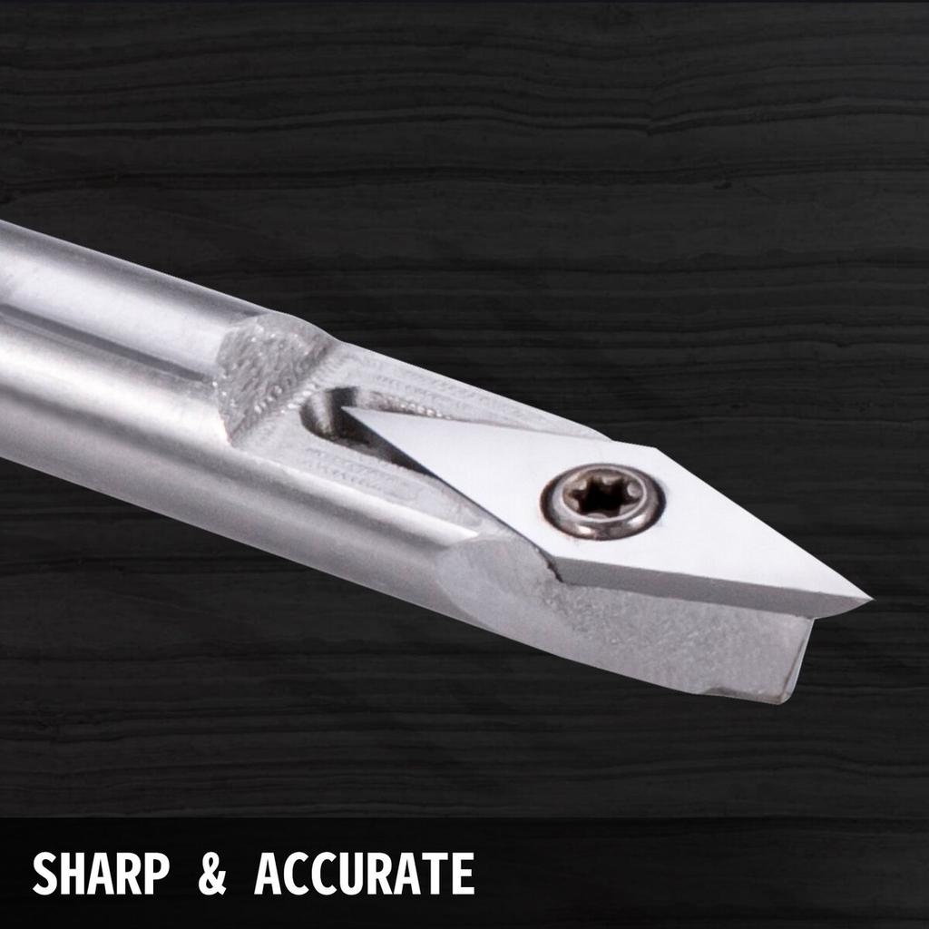 Wood Turning Tools for Lathe 4 PCS Set, Carbide Lathe Tools with Diamond Shape, Round, Square Cutters Replaceable Turning Lathe Chisels with a Grip
