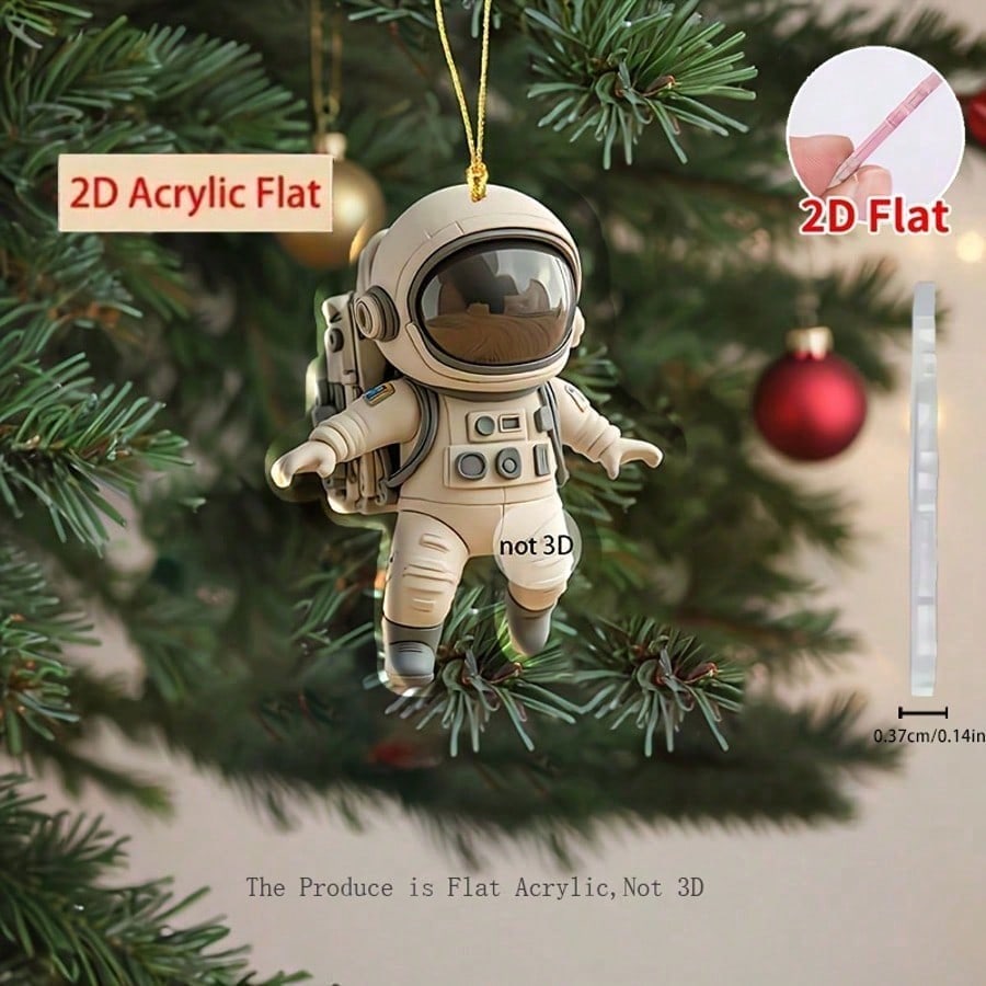 

1 2D Flat Acrylic Astronaut Space Car Home Decor - Space Themed, for Hanging Car Rearview Mirrors, Home, Backpack & Keychain