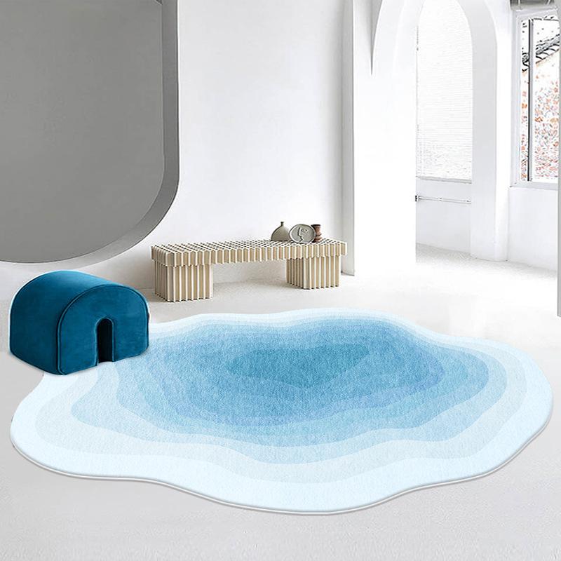 Einfacher unregelmäßiger Teppich Wohnzimmerdekoration Zuhause Schlafzimmer Flauschige weiche Teppiche Leichter Luxus Garderobe Schminktisch Rutschfeste Matte
