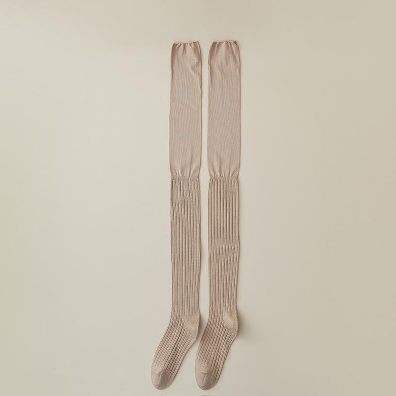 Over-the-knee Stockings, Women's Long Stockings, Autumn and Winter Cream-colored Long Boots, Anti-slip Stacked Stockings for Pregnant Women