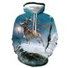 Christmas Men's Hoodie 3D Printed Long-Sleeve Hooded Sweatshirt Fall/Winter Holiday Style Casual Oversized Men's Sweatshirt Top