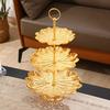 Gold Multi Layer Plate Portable Nuts Sweets Plate Home Desktop Tray Wedding Party Cake Stand Charge Plate Decorative