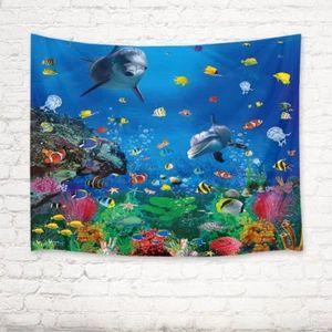

Tapestry of the underwater world of fish 75x100 чорний