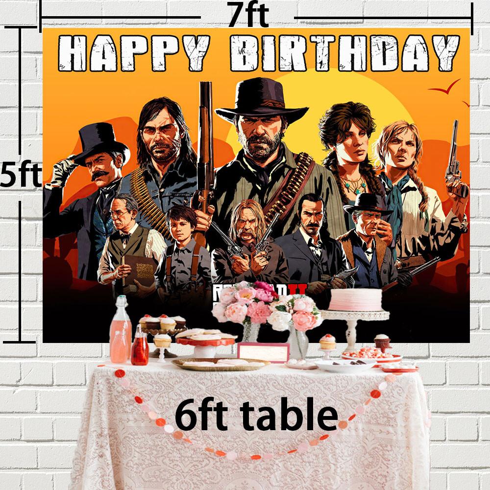 44. Red Dead Redemption Party Decorations Backdrop Banner Poster Birthday Gift