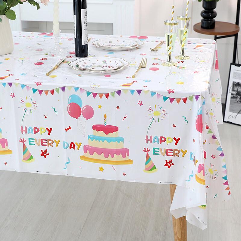 ZISIZ Kids Birthday Party Tablecloth