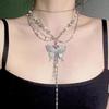 Y2K Metallbauchkette Silber Böhmische Körperkette Punk Schmetterling Taillenkette Rock Kleid Dekoration