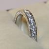 Luxury Round Wedding Rings For Women Trendy Jewelry Metal Inlaid White Zircon Anniversary Party Engagement Ring