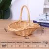 Portable Handheld Rattan Woven Basket Handwoven Decorative Fruit Storage Basket Multi-functional Picnic Basket Kitchen Organizer