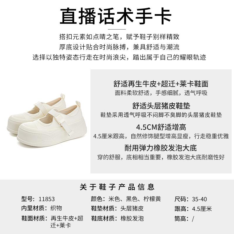 Foam sole Mary Jane shoes 2025 summer new thick sole one-word buckle single shoes casual versatile commuter height increase women's shoes