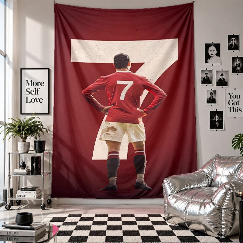 Wandkleed Cristiano Ronaldo Kunst Hangend Doek Decoratieve Achtergrondhoes voor Kamerdecoratie
