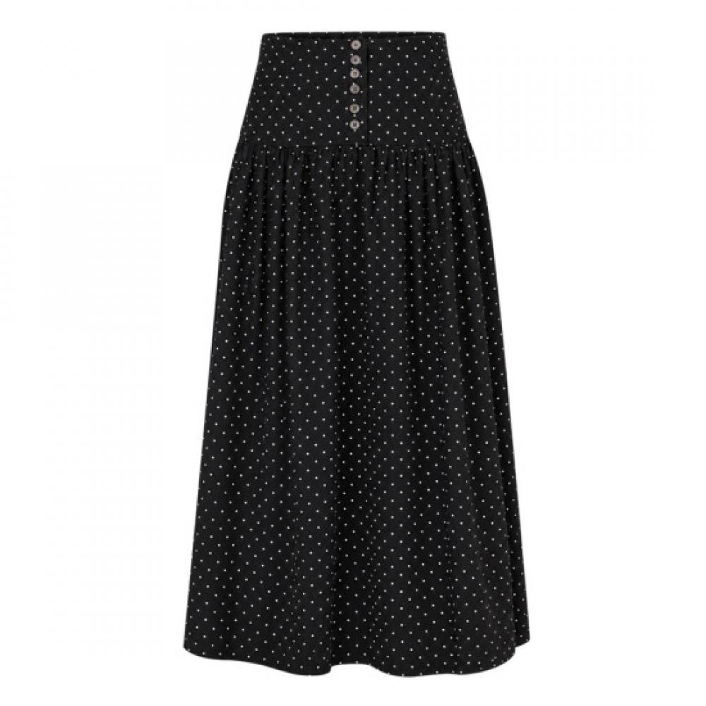 Shop Women S Corduroy Button elaStic Back Long Skirt Charcoal Siu wSk260079