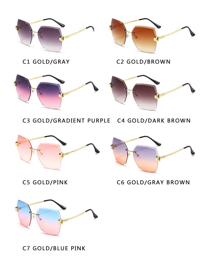 Mode Übergroße Randlose Sonnenbrille Damen Berühmte Luxusmarke Design Sexy Vintage Dame Sommerstil Sonnenbrille