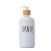 Flaconi per Gel Doccia, Sapone per le Mani e Shampoo con Pompa in Legno-Bambù - Flacone Boston Nero/Bianco Disponibile