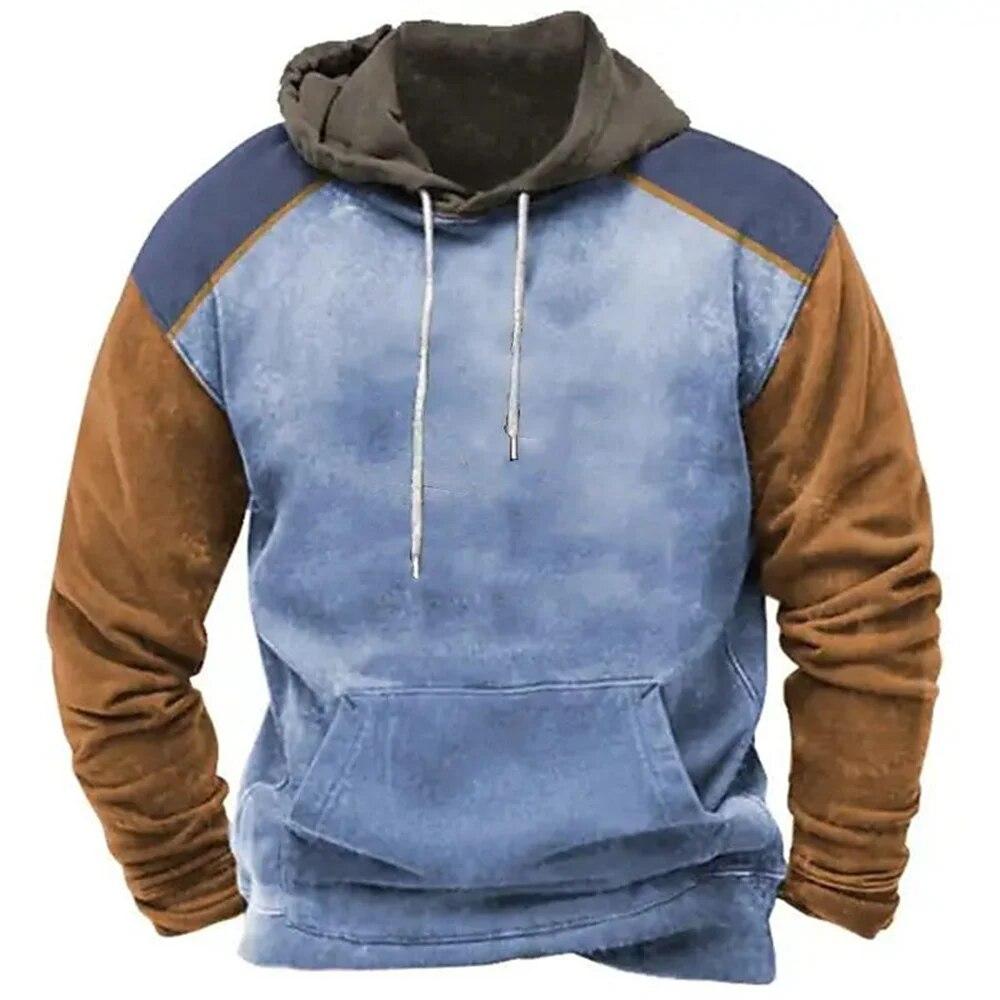 Indian Cowboy Autumn Winter Retro Men Hoodies Vintage Pullover Fashion Oversized Sweatshirt Long Sleeve Casual Tops Clothing