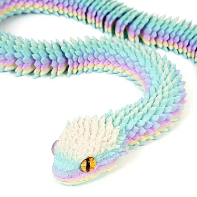 Hot 3D Printed Gem Snake Egg Dragon Home Decoration Rotatable Articulated Crystal Snake for Kid Gifts Toys Desktop Ornaments