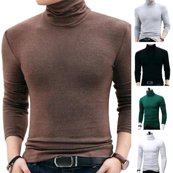 Męski golf z długim rękawem, bazowa koszulka, dopasowany sweter, casualowy, ciepły t-shirt na jesień zimę, do noszenia na co dzień, do domu, do biura