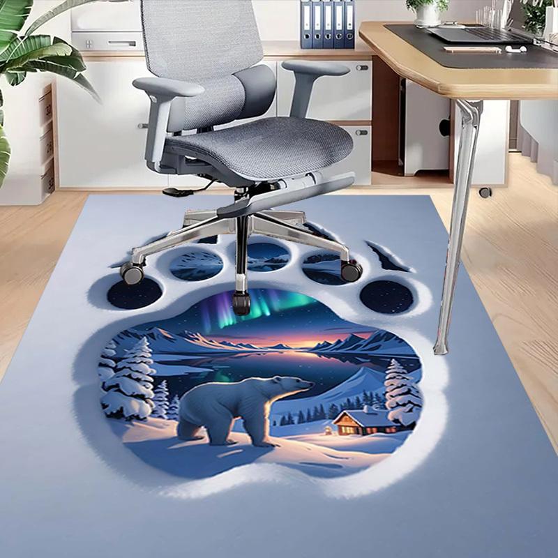 1PC Polar Bear Print Extra Large Non Slip Floor carpet, Office, family, bedroom, Studio   Large Area Rug Indoor Rugs, , Vibrant Colors