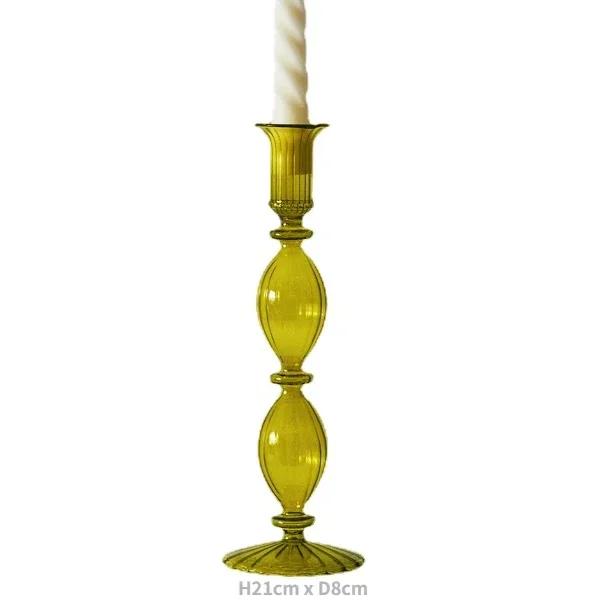 Decorative Candle Holders Colorful Glass Flower Vase for Home Decoration Wedding Decoration Centerpieces Candlestick Gift