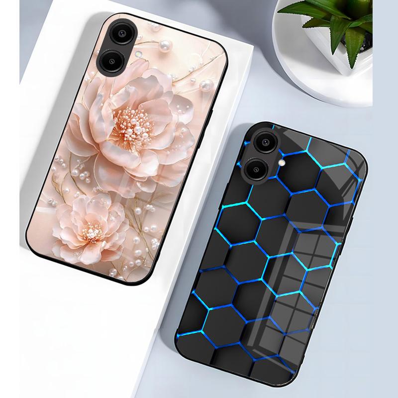 Shockproof Tempered Glass Case For Samsung Galaxy A56 A36 A26 A16 A06 5G Phone Back Cover Luxury Shell Coque Full Lens Protector