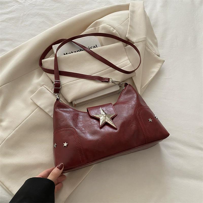 Punk Style Star Design Women Hobos Shoulder Bags Casual Y2k Cool Hot Girls Crossbody Bag Commuter Female Handbags Purse