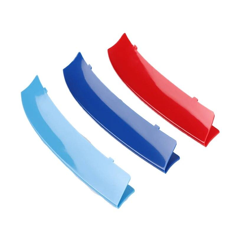 3colors Car Front Grille Trim Bumper Strip 3D M Styling Cover Stickers for BMW X1 Series E84 2009-2015 Auto Accessories