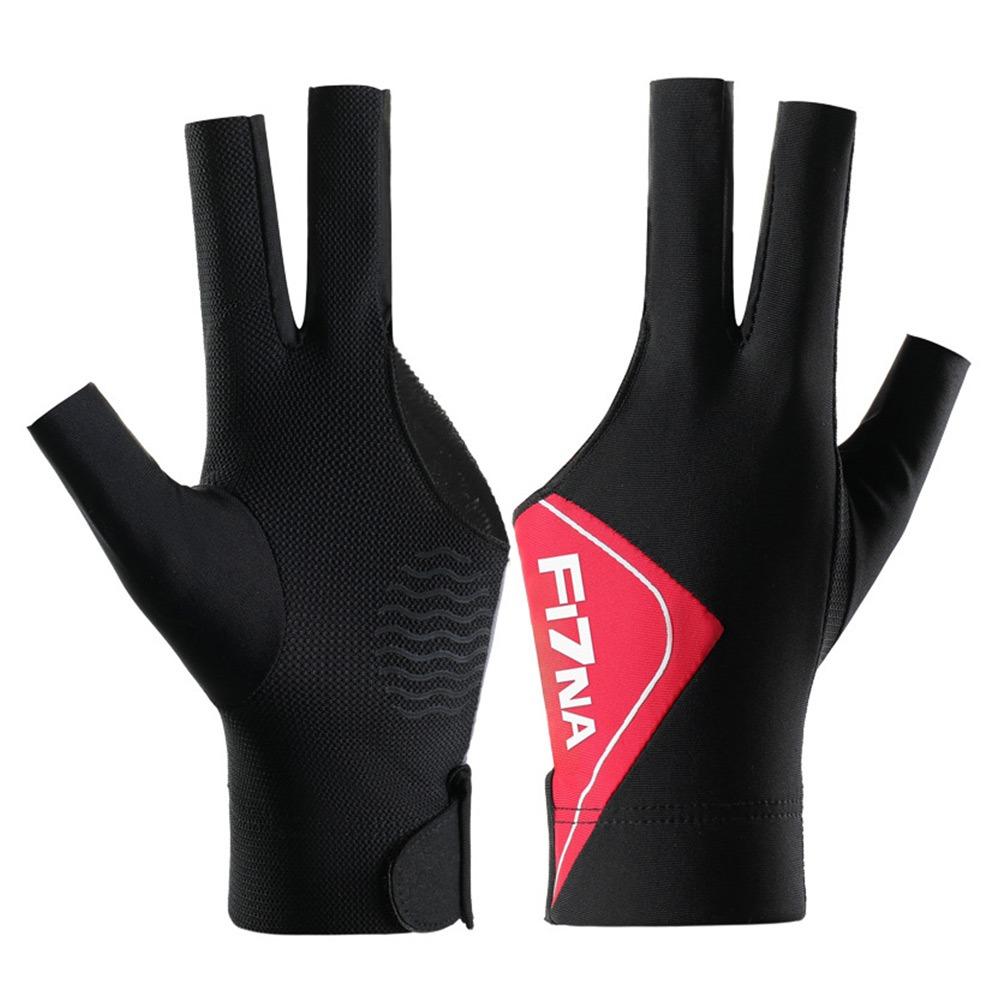 

3 Fingers Pool Gloves Anti-slip Snooker Cue Sport Glove Billiards Accessories for Left Hand червоний