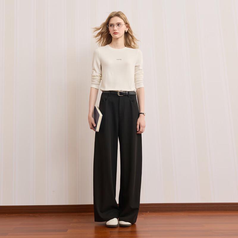 Women's High-Waist Loose Curved Leg Trousers