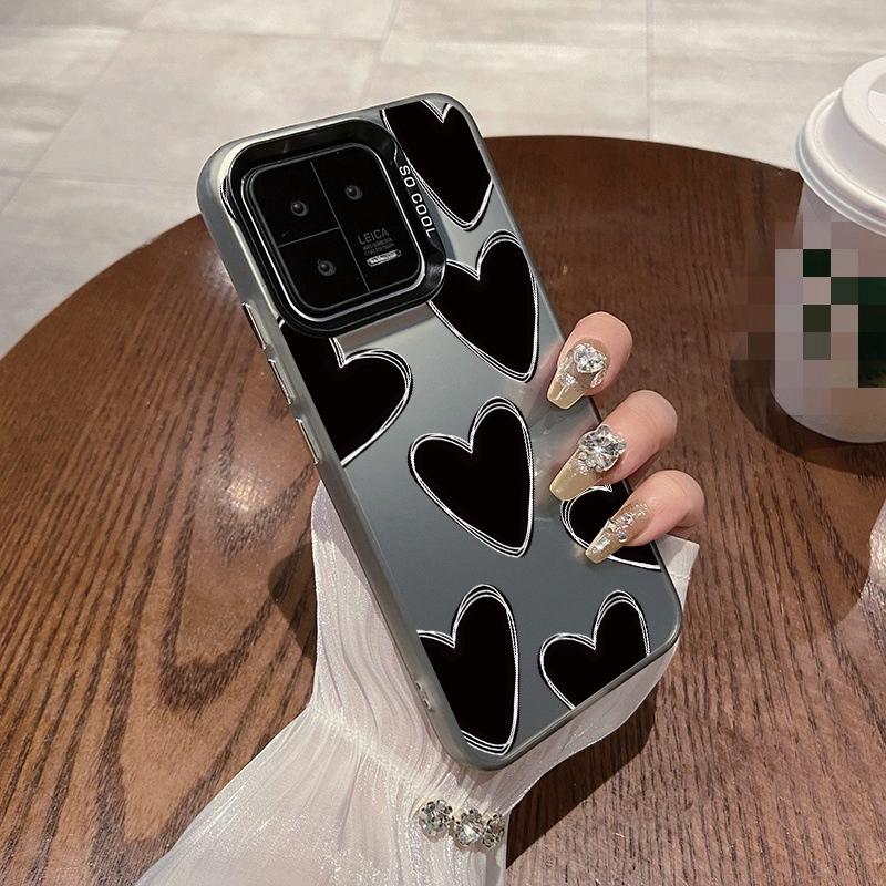 Couple Love Heart Case For iPhone 16 Pro Samsung A55 A35 S24 Xiaomi Redmi Note 13 Pro 14C Huawei Honor 200 Shockproof Phone Bumper Anti-Scratch Cover