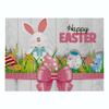 Easter meal mat, cartoon rabbit kitchen insulation coaster, heat-resistant cotton and linen Western style mat home decor