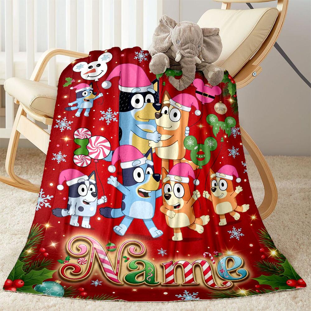 Christmas Village Lights Customize Your Name Blanket Gift Customizable Blanket Soft & Cozy Throw For Bed Picnics Seaside Office Chair All-Season Use