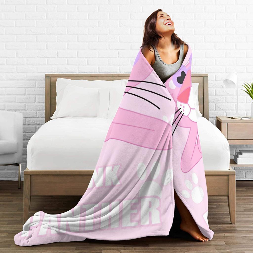 Pinks Panthers aw Prints Blanket Fleece Awesome Soft Throw Blankets for Bed Sofa Spring Autumn,