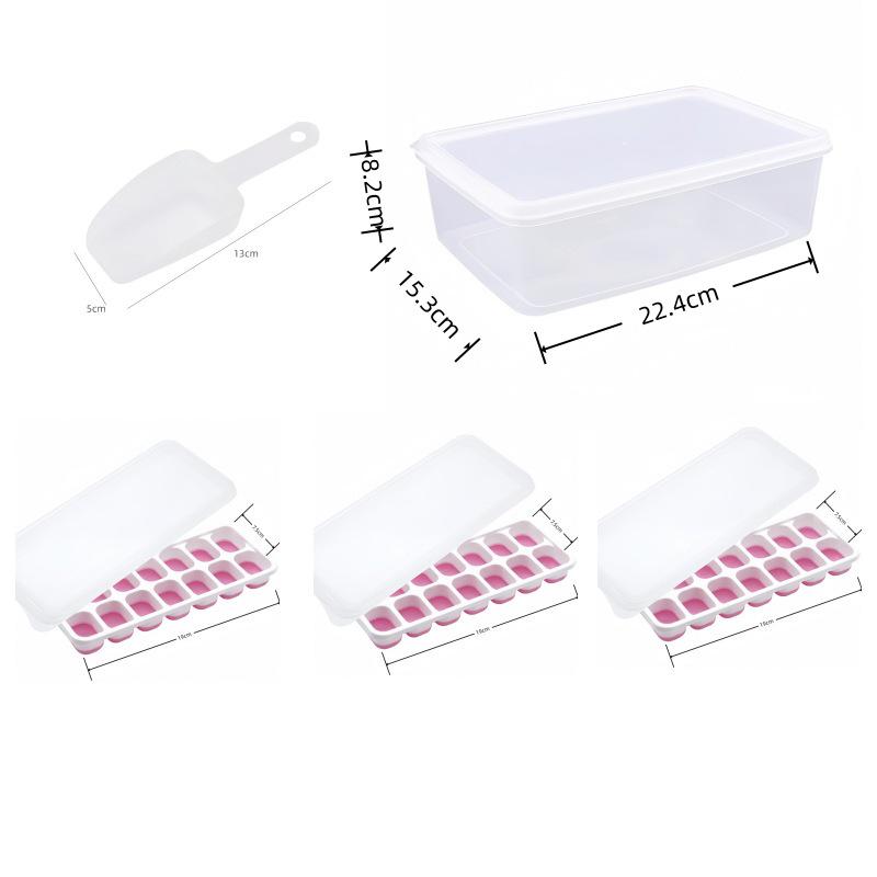 Cross-Border Ice Cube Tray - 14 Grids with Lid, Large Capacity Mold for Household Ice Storage