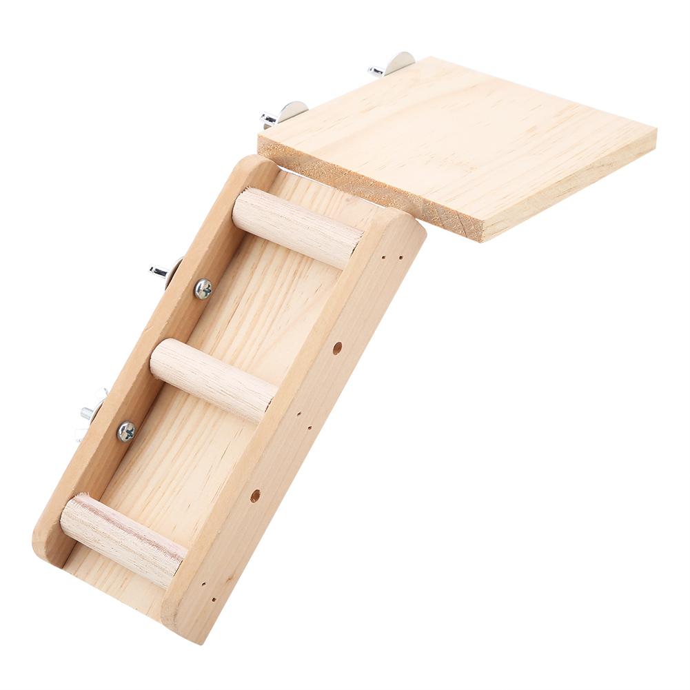 Wooden Parrot Hamster Toys Ladder Platform Set Small Animal Toys Climbing Kits