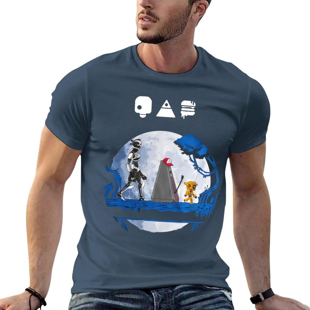 Love Death And Robots Three Robots Maglietta Nera in Cotone Semplice per Unisex Pacco Maglietta Unisex Maglietta Pesante in Cotone