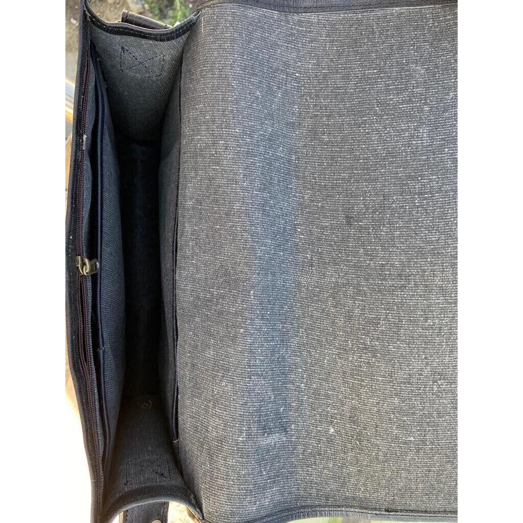 Men's Genuine Vintage Leather" Messenger Laptop Briefcase Satchel Black Bag