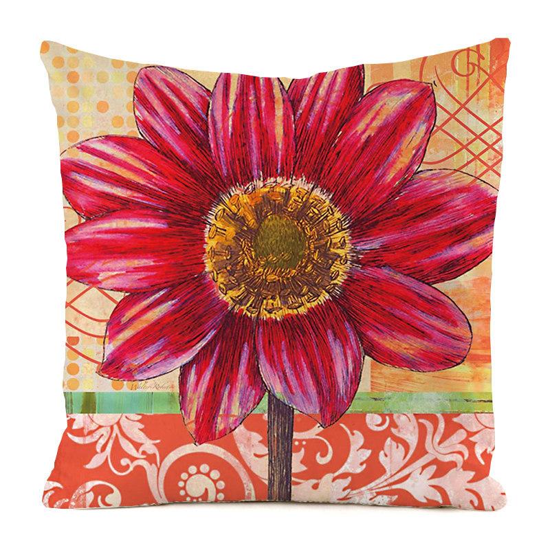 Heimdeko Bunte Blumen- und Schmetterlingsdruck Kissenbezüge Muster Kissenbezug Geeignet für Sofa Schlafzimmer Auto Kissenbezug