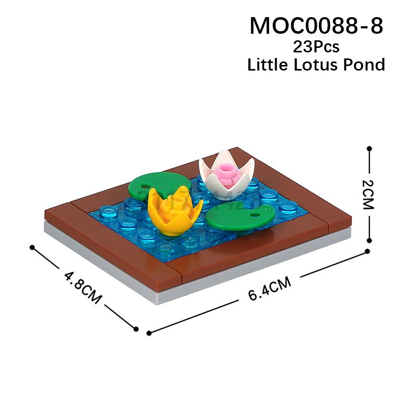 MOOXI Stadtfarm MOC Teile Figuren Bausteine Set Pflanze Baum Blatt Blume Gras Garten Modell Freunde Steine Spielzeug für Kinder