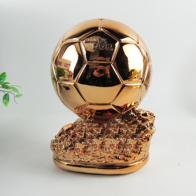 Ballon d'Or Trophy Ornament: Resin Football Craft, 2022 World Cup Souvenir, In Stock