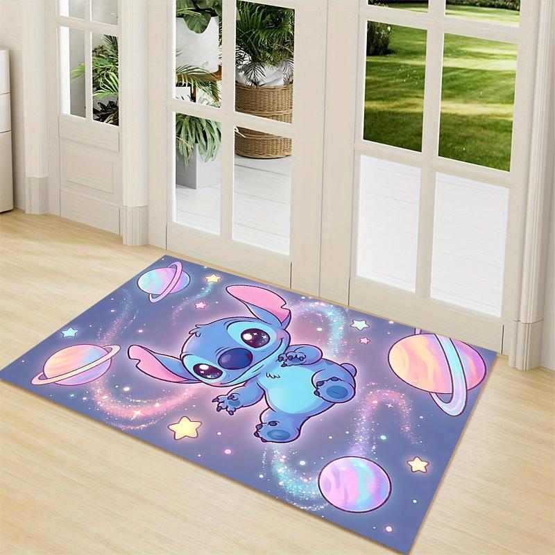 Stitch Space Adventure Carpet Rug Soft Washable Antislip Home Living Room Sofa Mats Personalized Christmas Rug